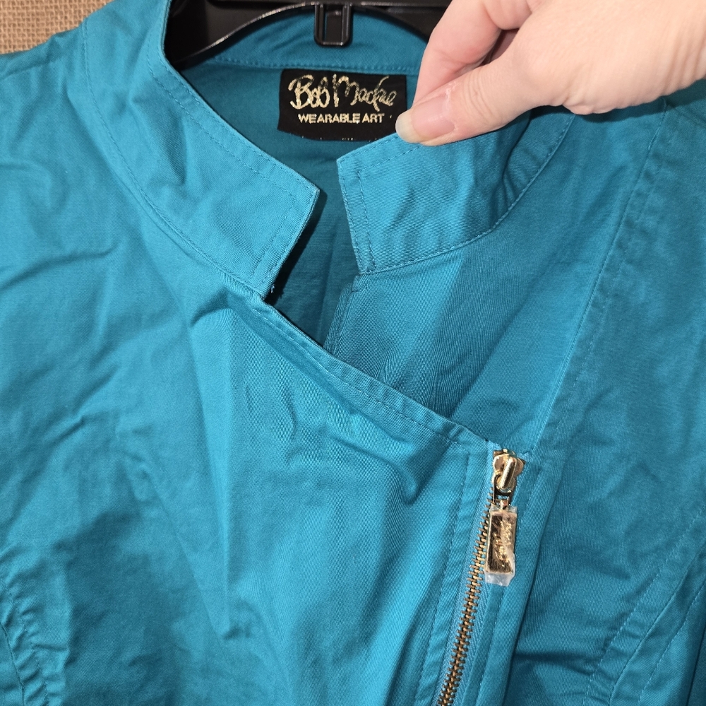 NWOT Bob Mackie Wearable Art Turquoise Women's Jacket Size XL - Picture 9 of 14